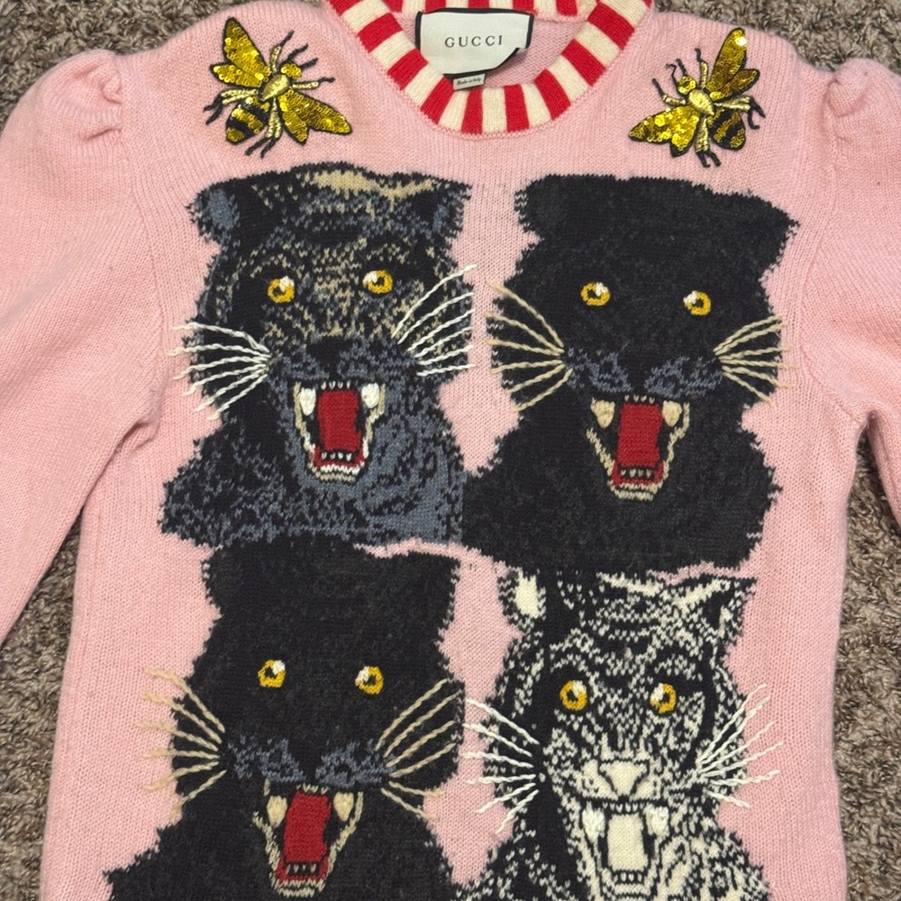 Gucci Pink Knit with Panther Motif - Picture 4 of 8